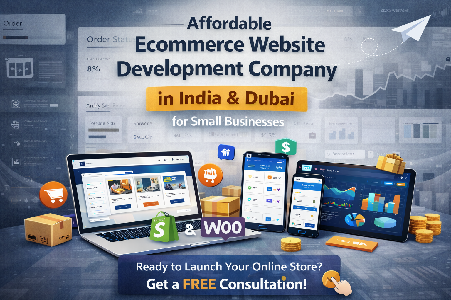 professional ecommerce website development for small businesses in India and Dubai using Shopify and WooCommerce